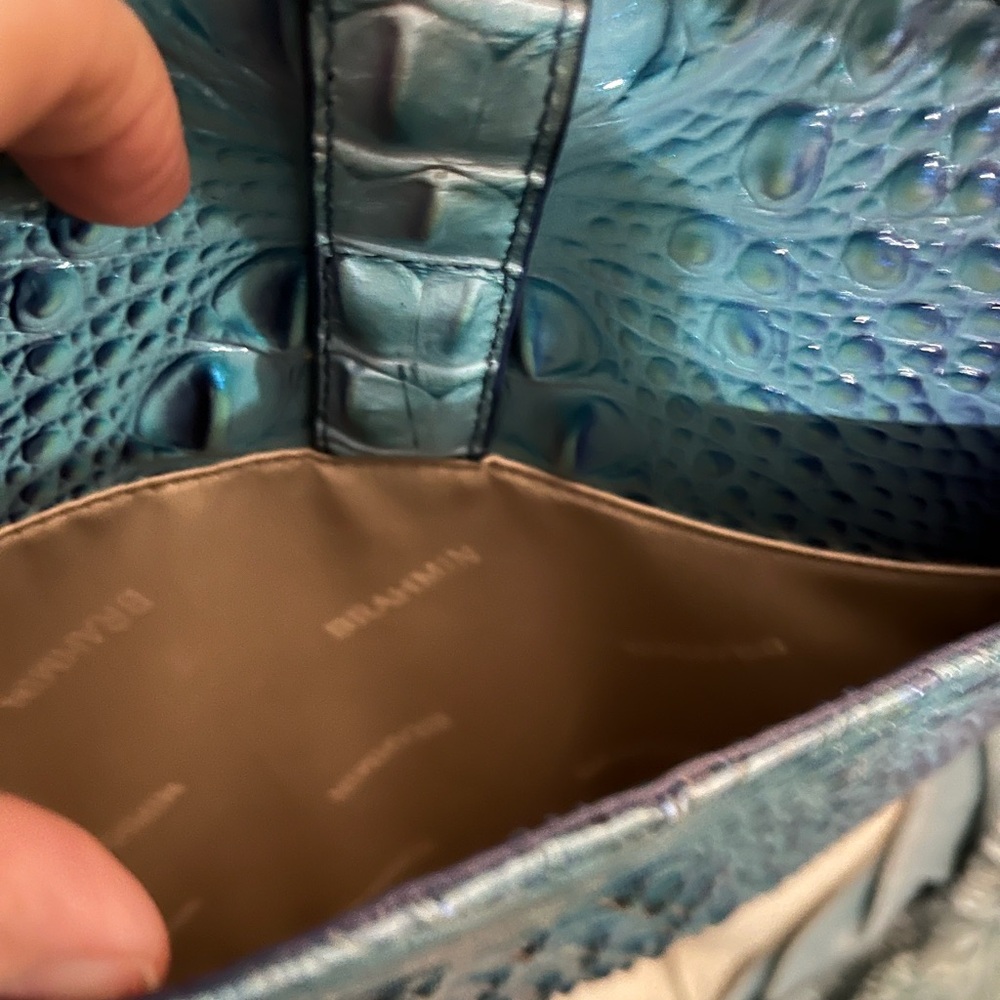 Elegant Brahmin Blue Crocodile-Embossed Women Bag - Picture 3 of 12